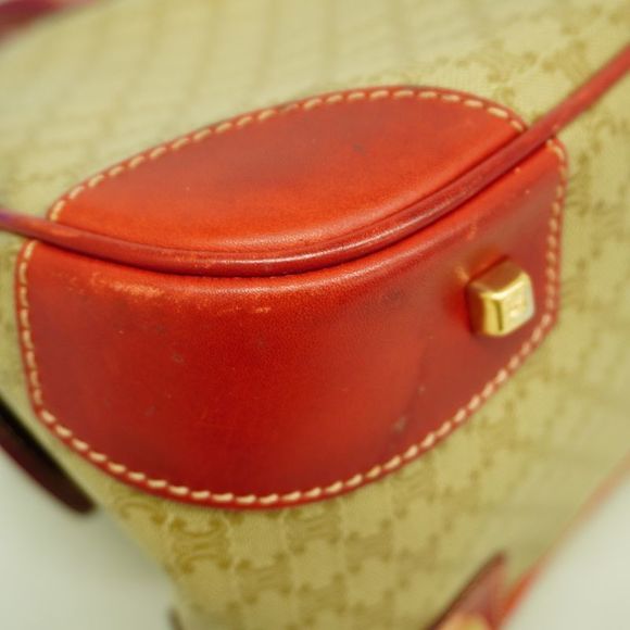Celine Handbag Macadam PVC Beige Red Gold Hardware Women - Picture 6 of 10
